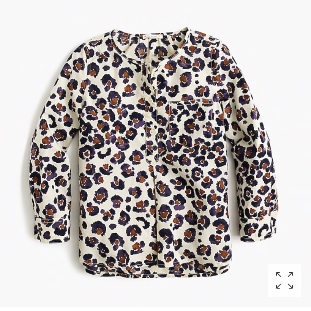 J Crew Painted Leopard Top